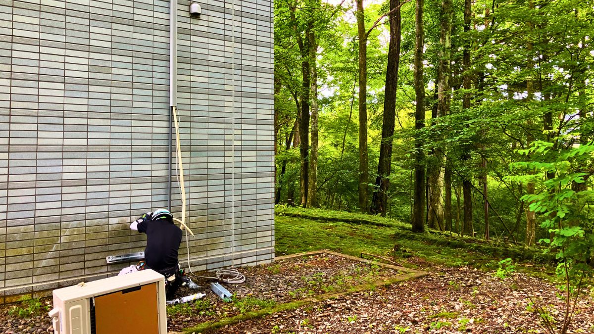 別荘地での空調工事